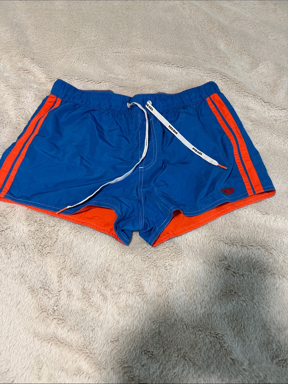Diesel Blue and Orange Men's Swim Trunks
